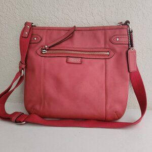 Coach Pink Coral Leather Crossbody Bag Purse